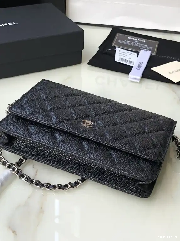 First Bag Ru CAVIAR CHAIN CHANEL WALLET 0707